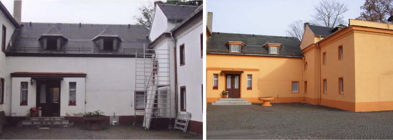 Fassadensanierung Jugendherberge Radebeul vorher/nachher (2)